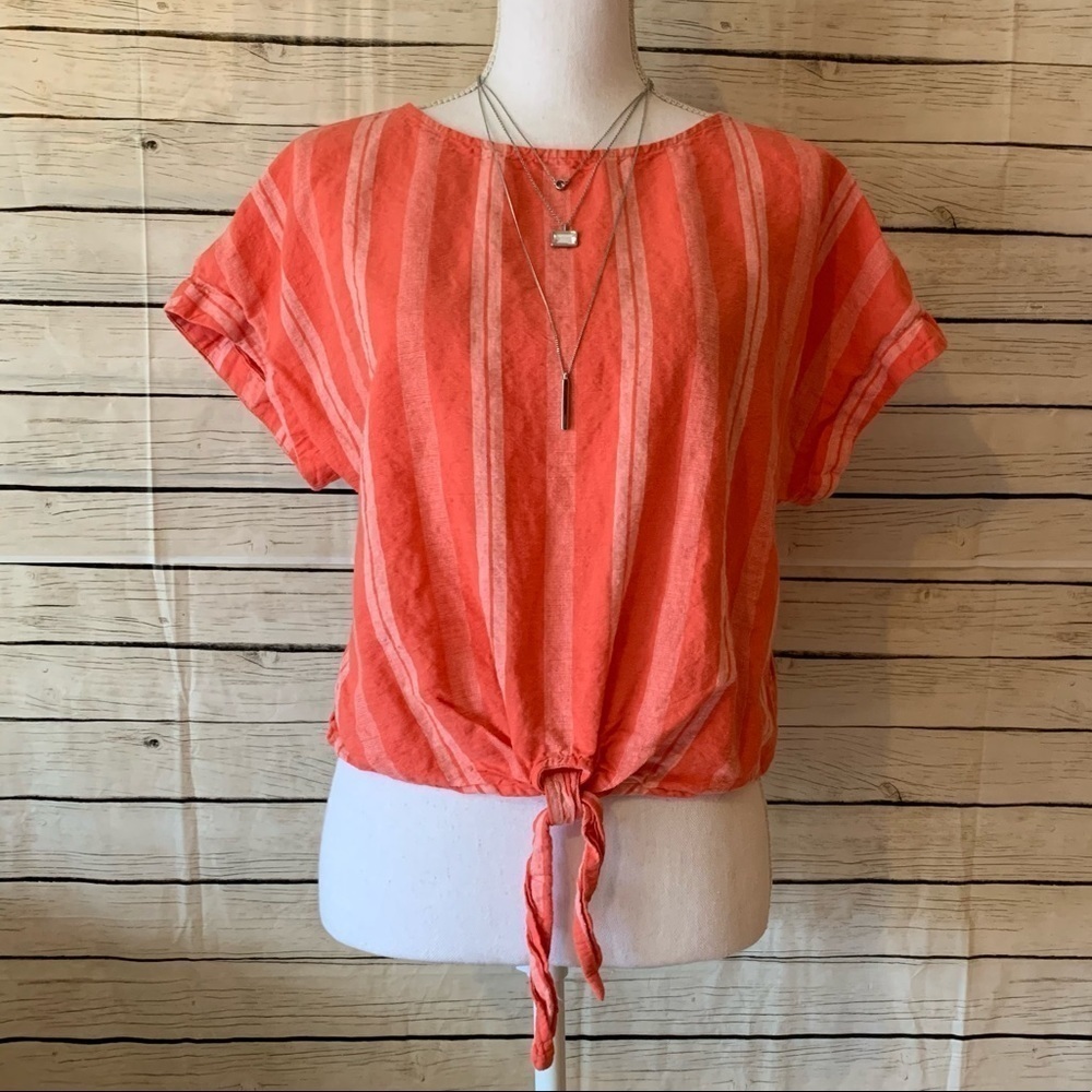 GAP Linen Tie Front Dolman Top